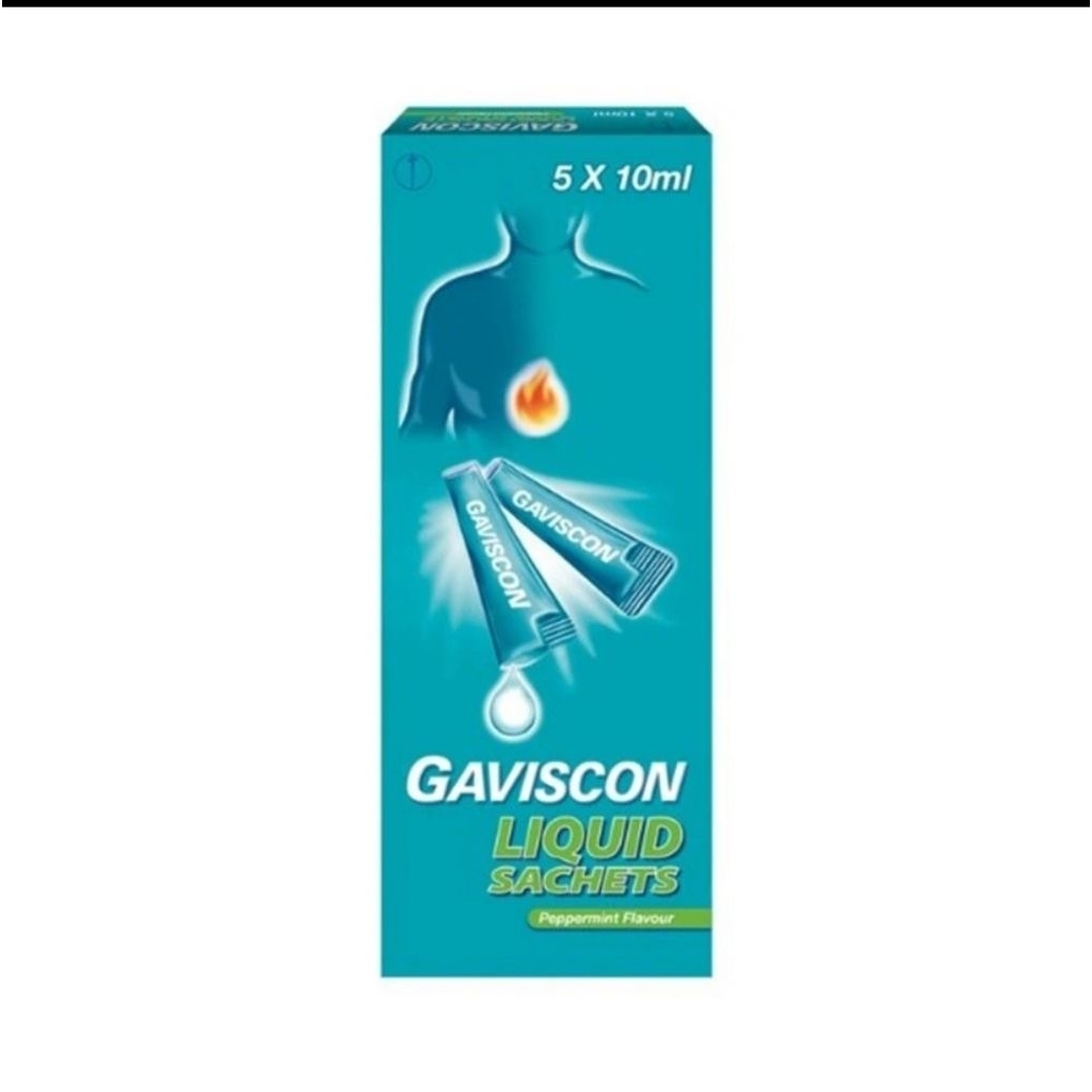 Gaviscon Liquid Sacheta Heartburn & Indigestion Relief Peppermint Sachet 5 x 10ml