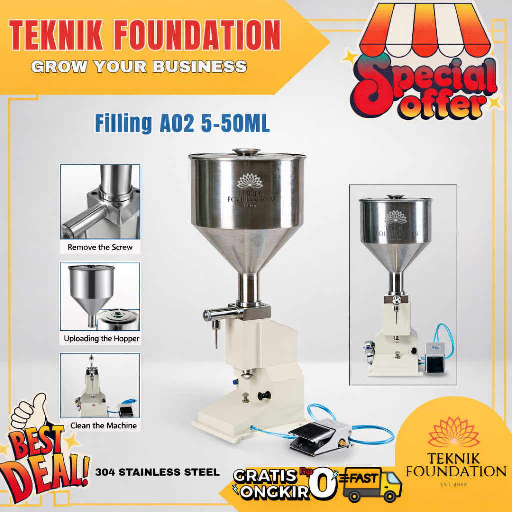 Mesin Filling Pengisi Cairan Pasta Cream Pneumatic Filling A02