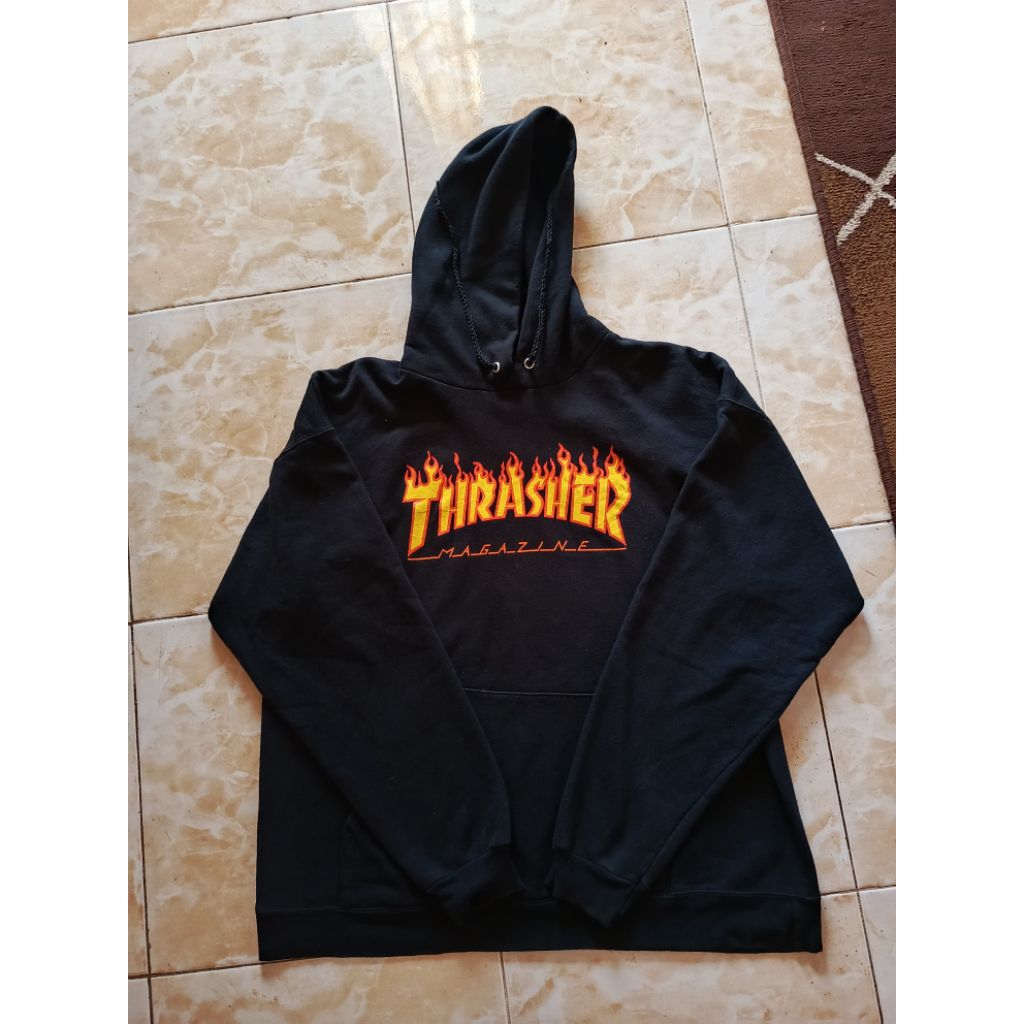 hoodie thrasher (tanpa jahitan samping)