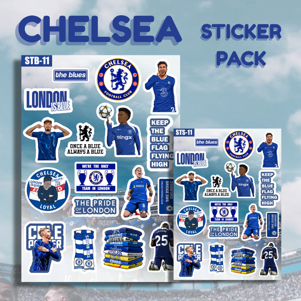 Chelsea Football Club Sticker Vinyl Pack – Stiker Chelsea FC The Blues London Is Blue Waterproof Vin