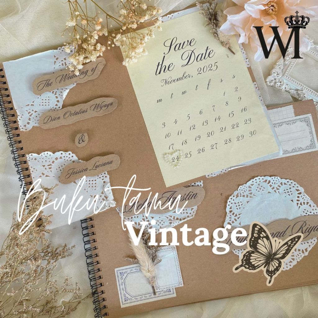 BUKU TAMU CUSTOM RUSTIC VINTAGE/ Buku Tamu Custom Aesthetic/ GuestBook Custom Aesthetic/ Buku Tamu P