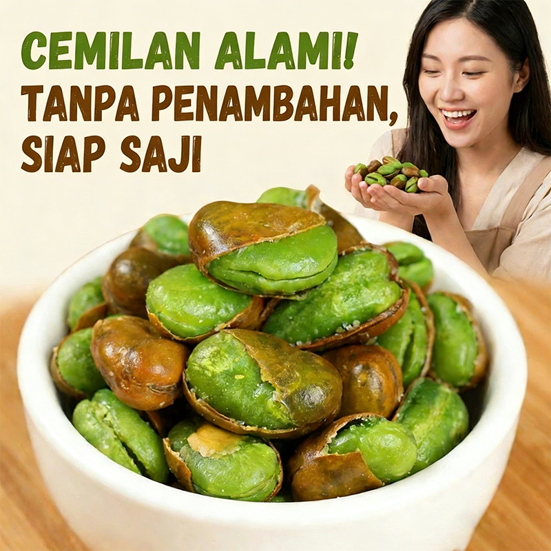 BELI 1 GRATIS 1 / Kacang fava Baoshan asli Yunnan, 100g/kemasan Camilan Hijau: Kacang Polong Hijau -