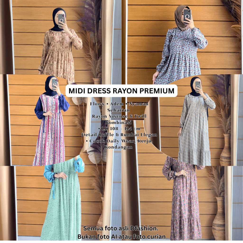 Dress Rempel Dada Gamis Susun Simpel Dress Flowy Rayon Gamis Rampel Dada