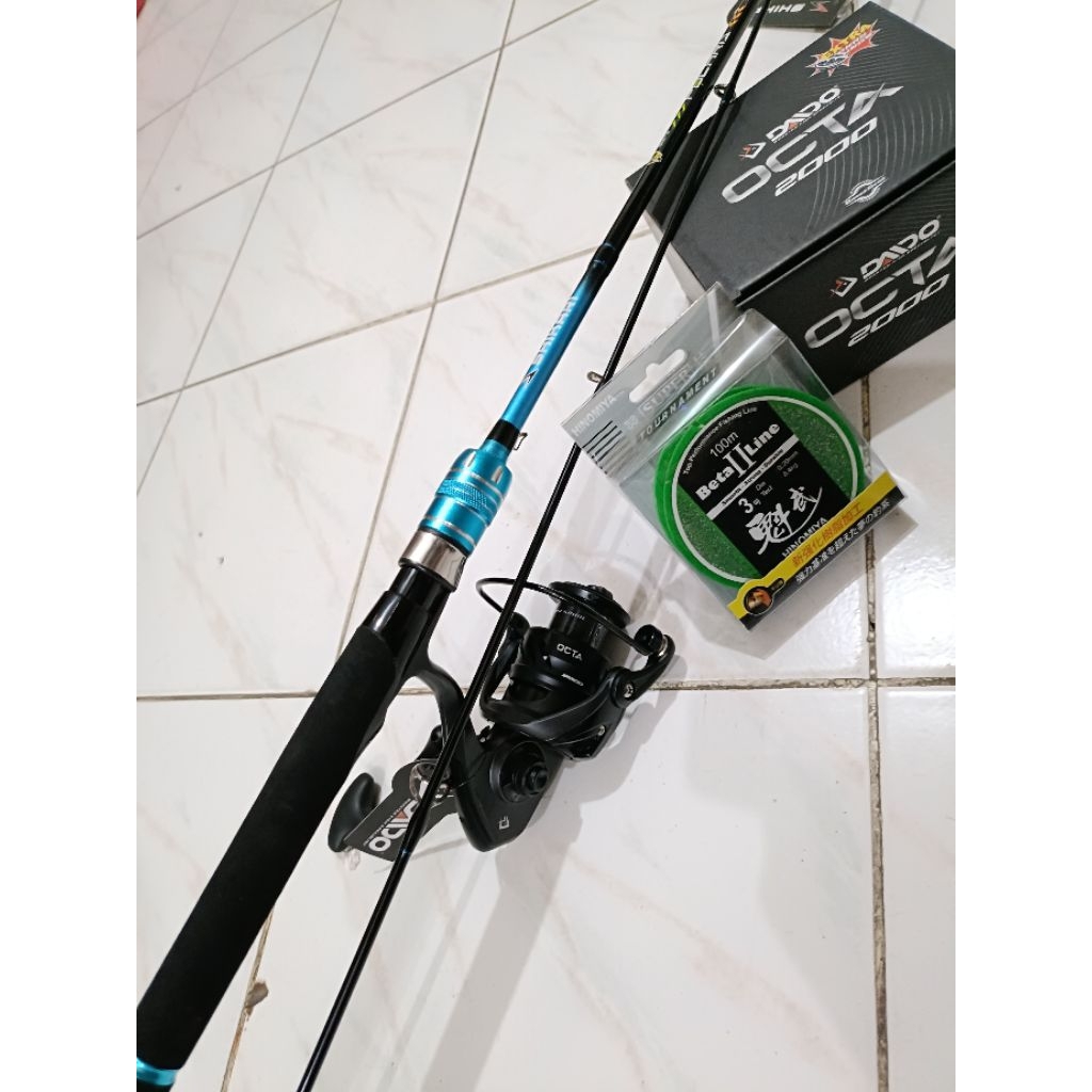 Joran Shikari Polaris 180cm & Reel Daido Okta 2000 & Senar Hinomiya Beta Line (Komplit Set Pancing P