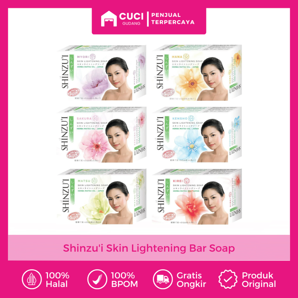 Sabun Pencerah Kulit Badan Sabun Mandi Batang Pemutih Muka Glowing Memutihkan Wangi Tahan Lama Shinz