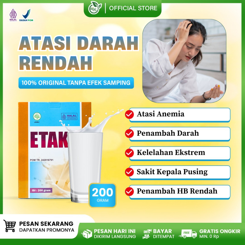 Susu Kambing Etaku Obat Anemia - Kurang Darah - Vitamin Penambah Darah - Lemas Wajah Pucat - Susu Un