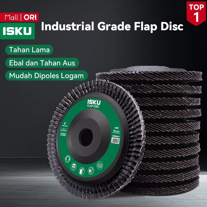 ISKU Amplas Susun 4 Inch Flap Disc Mata Gerinda Poles Besi Stainless Kayu Anti Rontok Grit 60 80 100