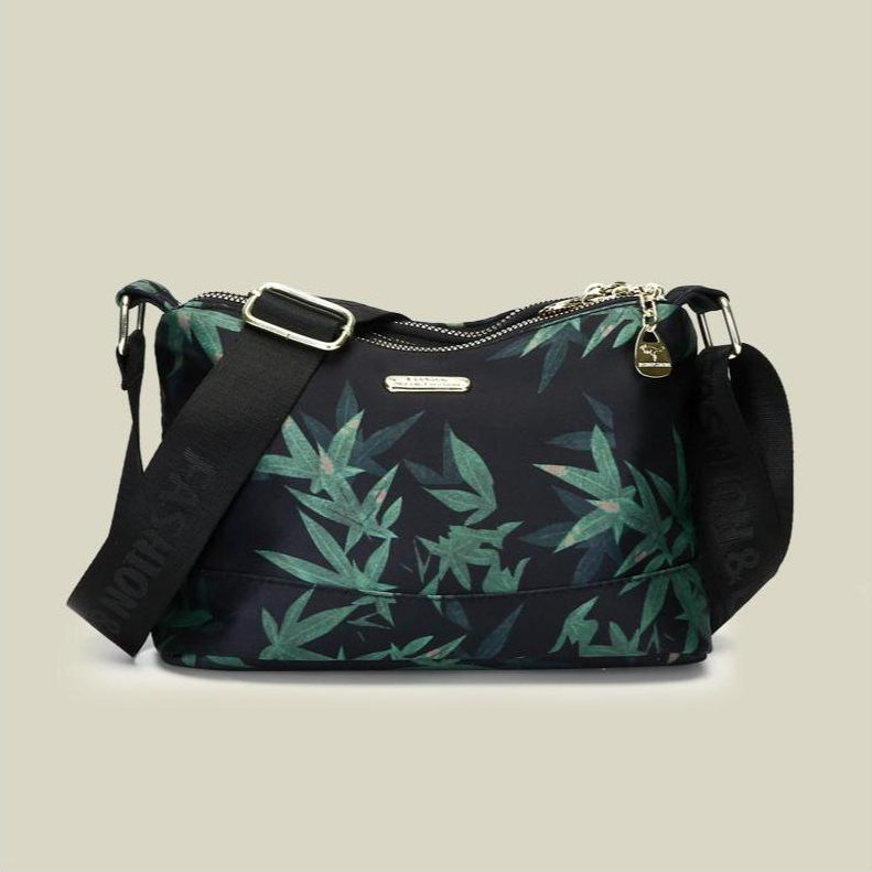 Mamora Bags - GT2166 Tas Selempang Wanita Bahan Kain 3 Ruang Import Premium Tas Nenek Nenek Murah