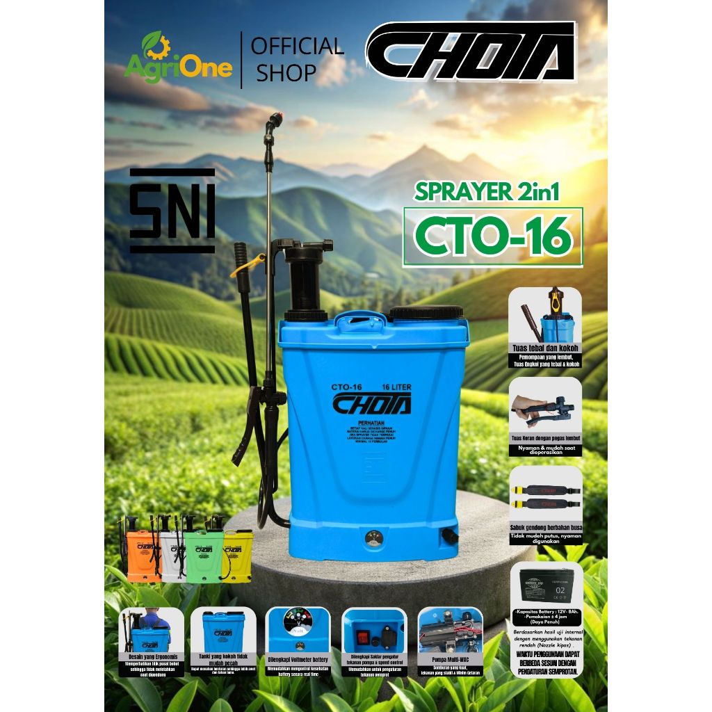 SPRAYER 16Liter 2in1 CHOTA CTO-16 terbaru | bisa elektrik bisa manual 100% original CHOTA