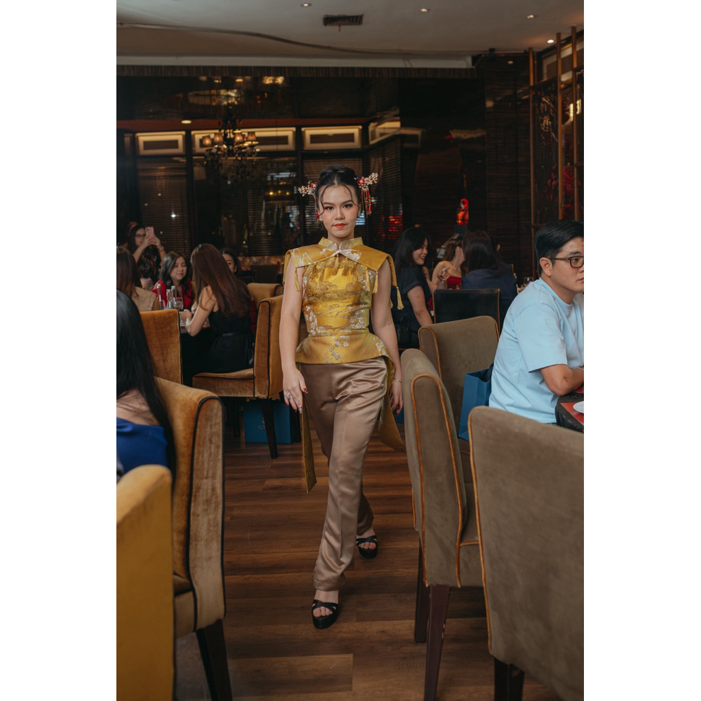 Set Atasan Celana Cheongsam Wanita