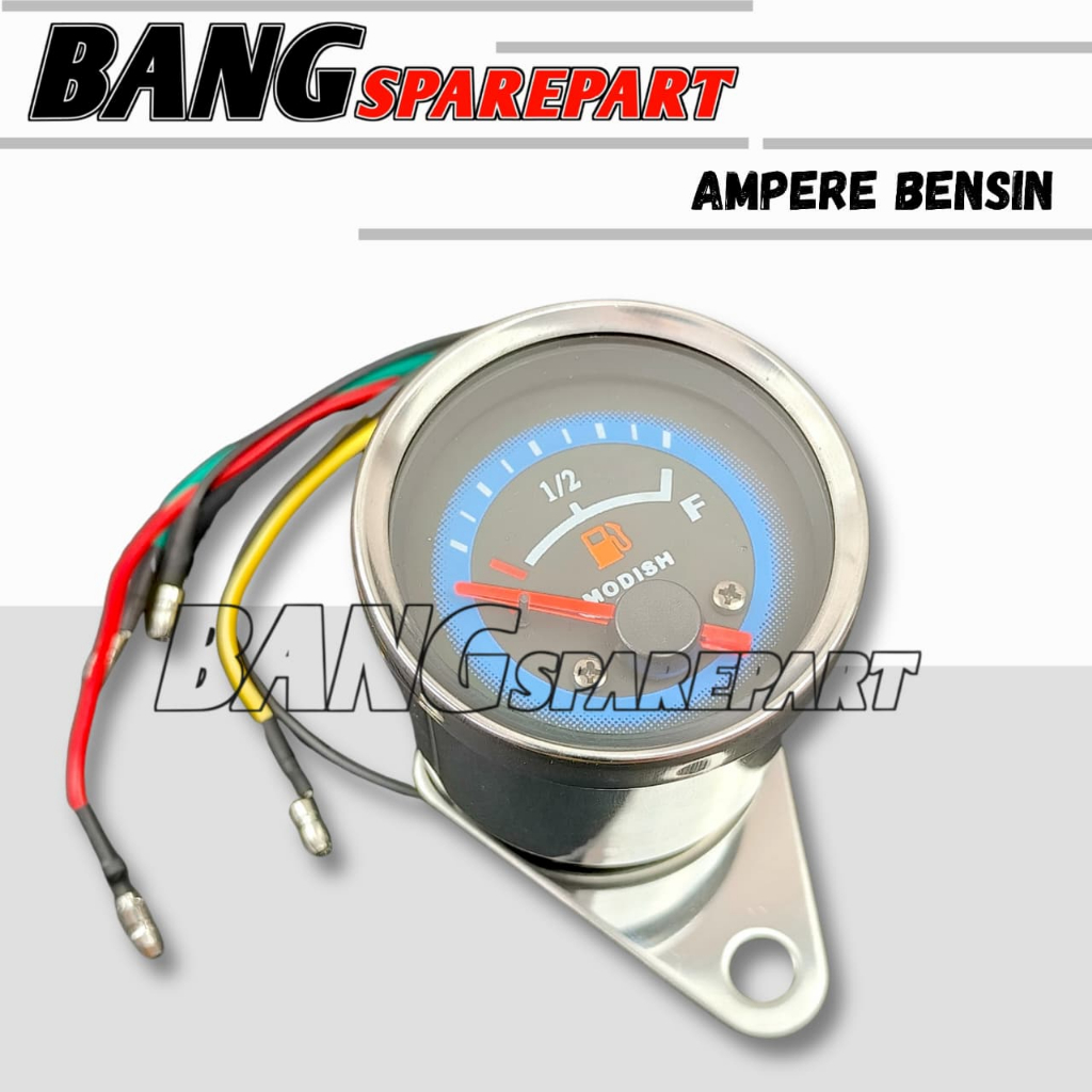 Ampere Bensin Motor Universal Indikator Level Bensin Analog Dengan Bracket Dudukan