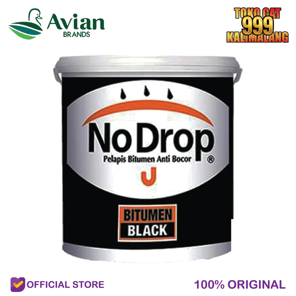 Cat Pelapis Tembok Anti Bocor Bitumen Avian No Drop Warna Hitam 20 Kg REGULER/CARGO