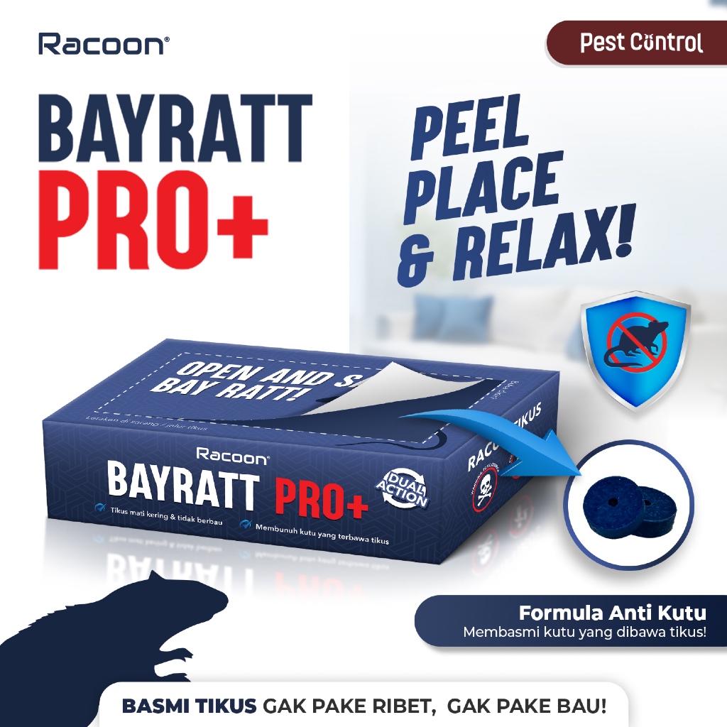 RACOON Bayratt Pro+ Racun Tikus + Anti Kutu Umpan Tikus Mati Kering Tidak Bau Bangkai Menyengat