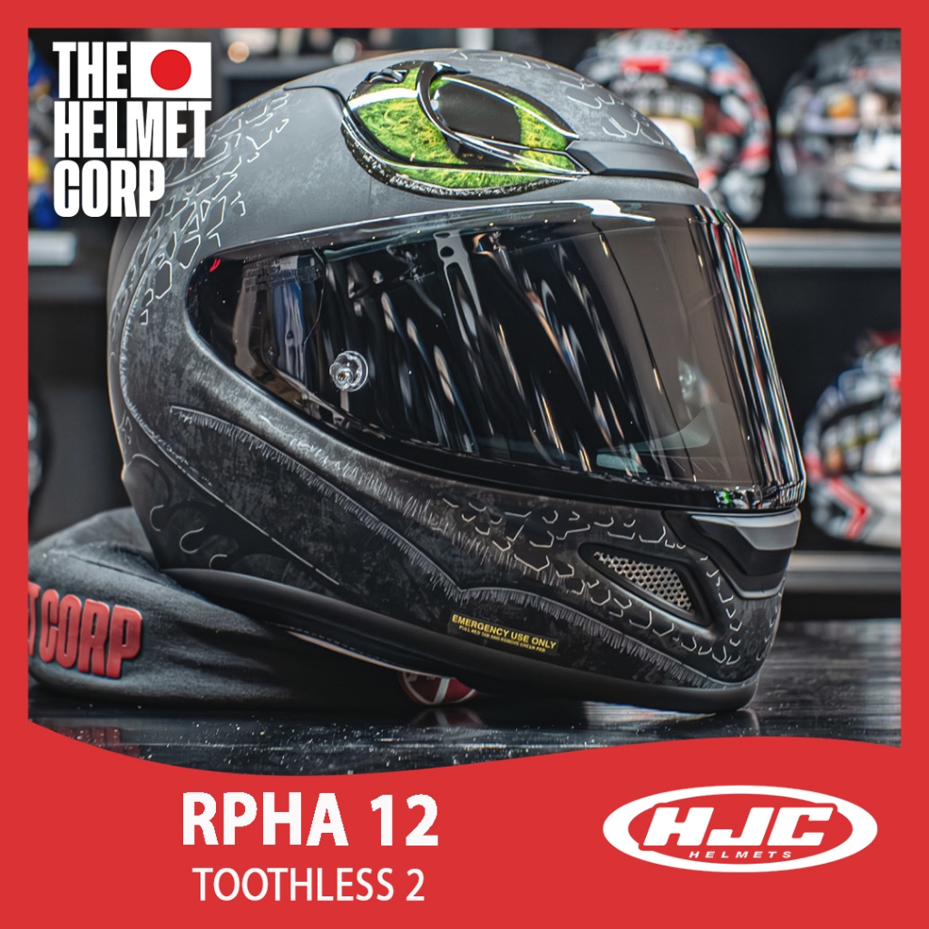 HELM HJC TOOTHLESS 2 FULL FACE HELMET BLACK ORIGINAL HJC HELMET