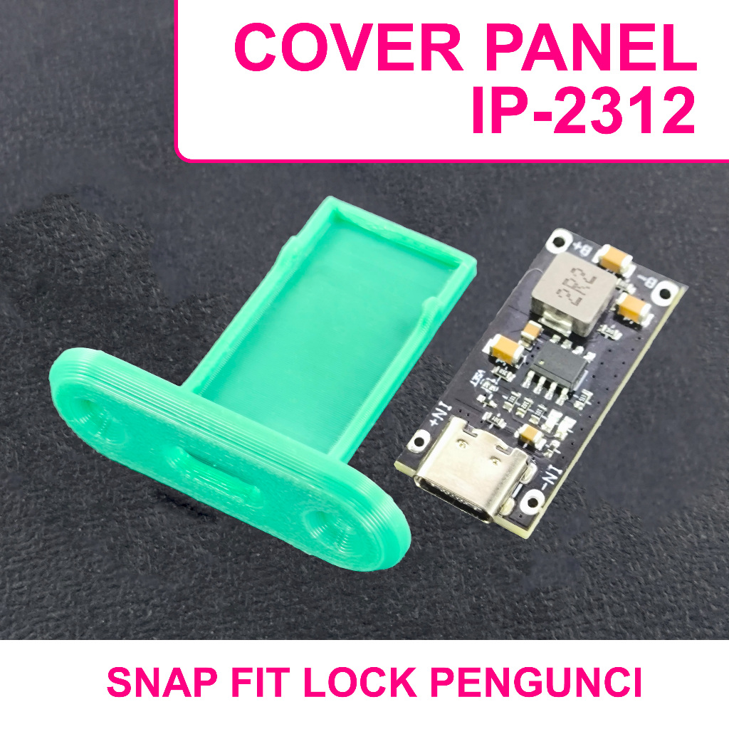 Cover Panel IP2312 USB C | Casing Panel Modul IP-2312 | Snap Fit Lock Pengunci | Dudukan Modul USB T