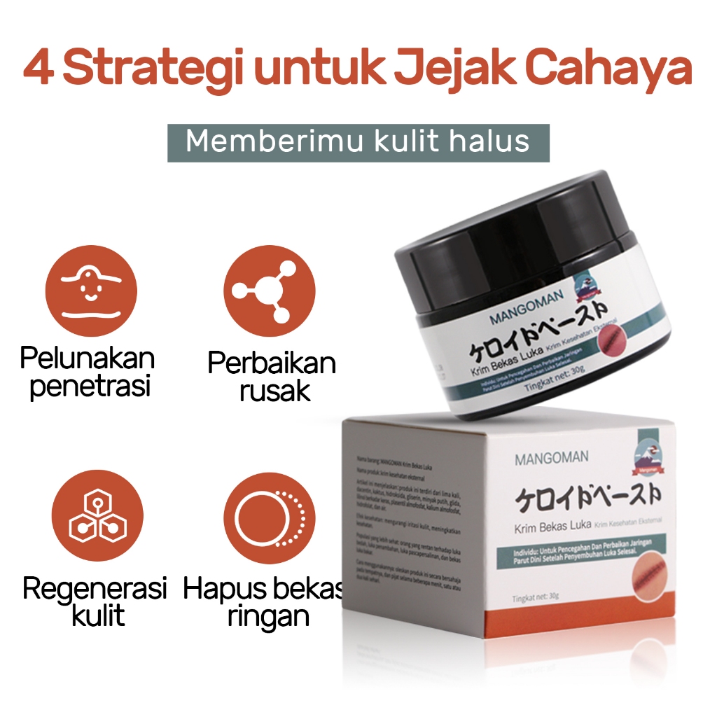 MANGOMAN Bekas Luka Jahitan, Gigitan Serangga, Bekas Luka Kaki, Luka Bakar, Bekas Luka Stretch Mark,