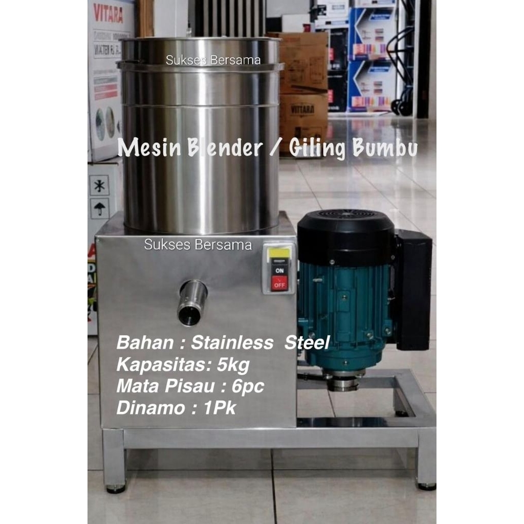 Mesin Blender / Giling Bumbu Kapasitas 5kg + Dinamo 1Pk