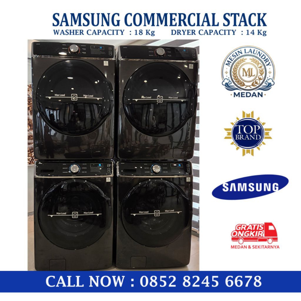 MESIN SAMSUNG COMMERCIAL STACK// MESIN CUCI LAUNDRY COMMERCIAL SAMSUNG KAPASITAS BESAR