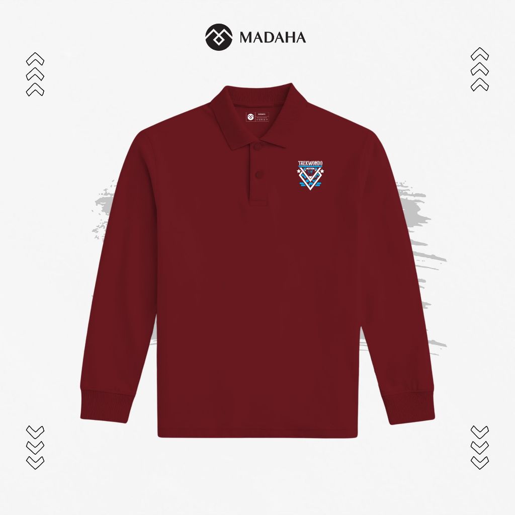 Madaha Polo Shirt Kaos Kerah Lengan Panjang Taekwondo Bushido Figther