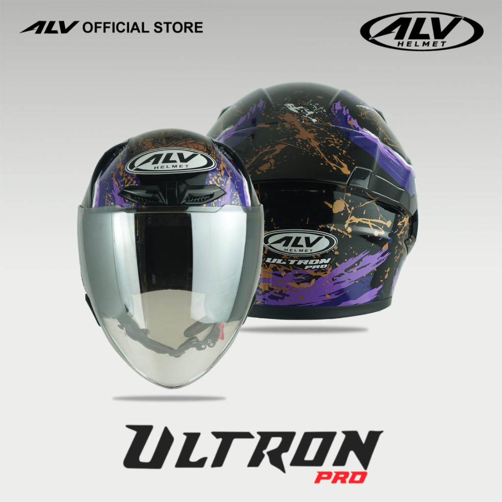 HELM ALV ULTRON PRO DRAGON - HELM HALF FACE PUTIH MOTIF STANDART SNI / HELM PRIA DAN WANITA DEWASA S