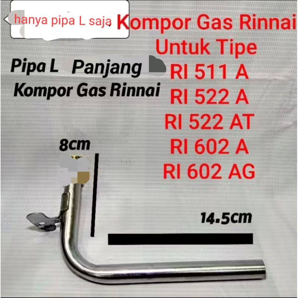 Pipa L kompor gas RINAI model leher panjang