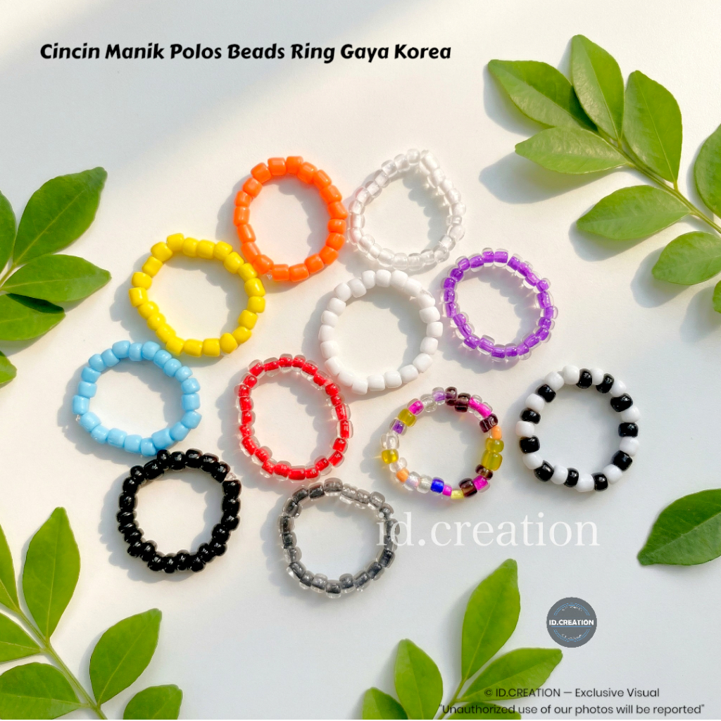 Cincin Manik Polos Beads Ring Gaya Korea