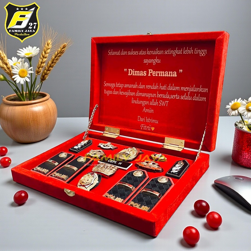 SET BOX PANGKAT PERWIRA/GIFT BOX PANGKAT POLRI POLISI - BOX CUSTOM UCAPAN KENAIKAN PANGKAT