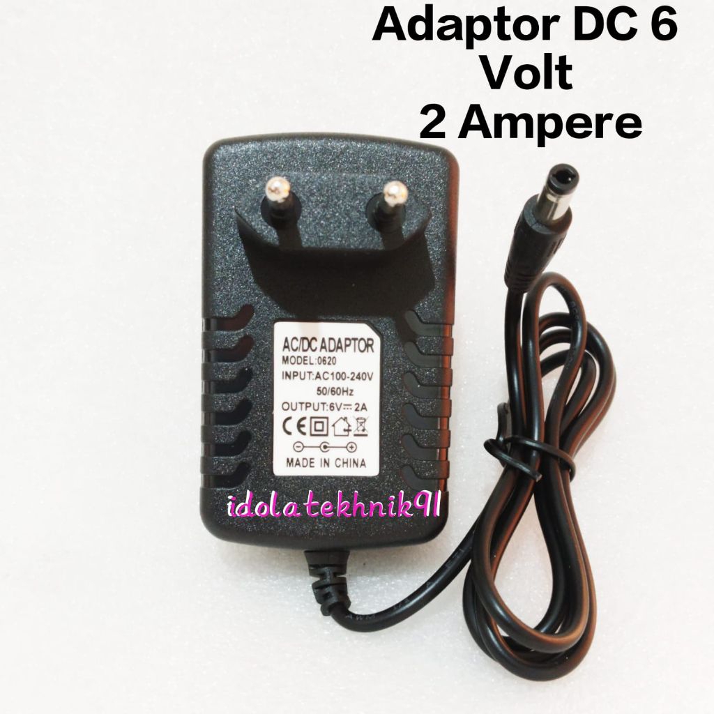 Adaptor DC 6V 2A Charger Adaptor 2A 6V DC Power Supply Adaptor 6 Volt 2 Ampere