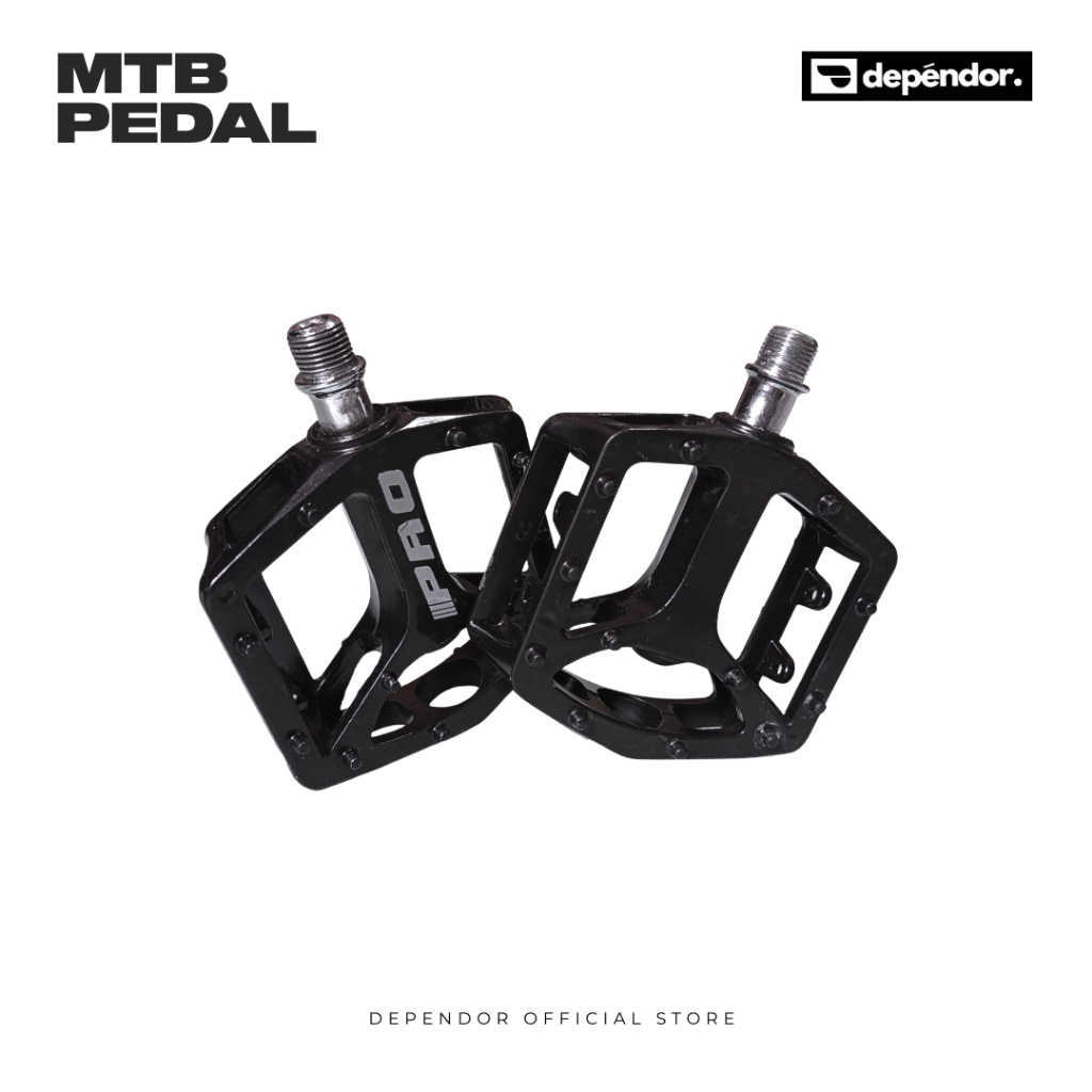 Pedal Sepeda MTB - Pro - Alloy - Black - Hitam - Bearing - Seli - Sepeda Lipat - Original - Dependor