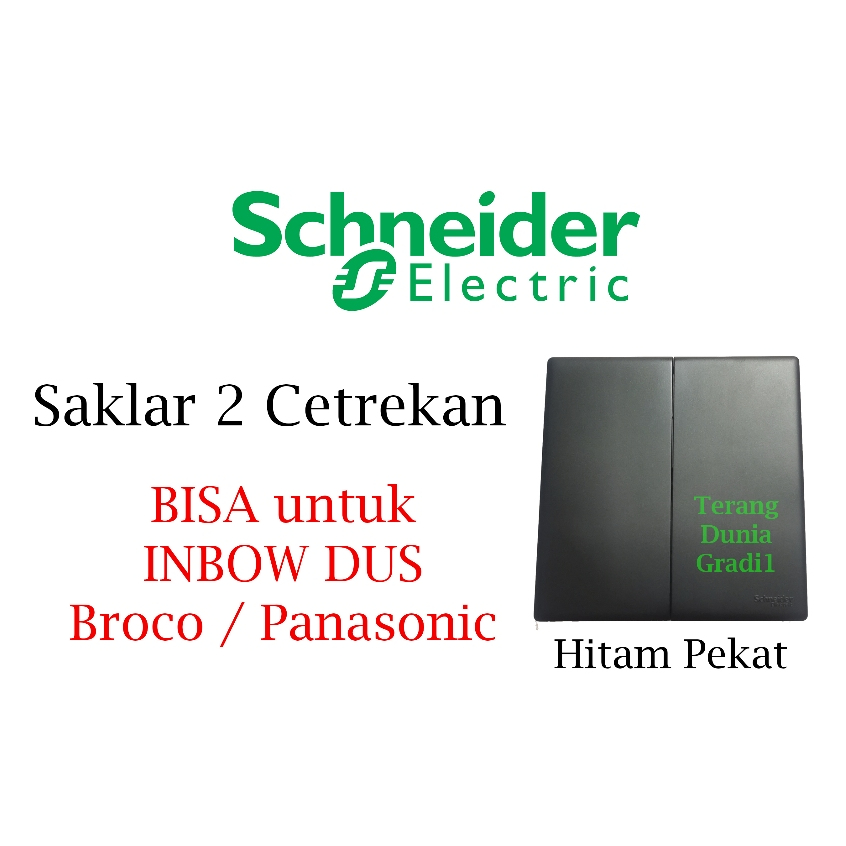 Saklar Seri Vivace Schneider Hitam Saklar Dobel Vivace Schneider Saklar Double Vivace Schneider Sakl