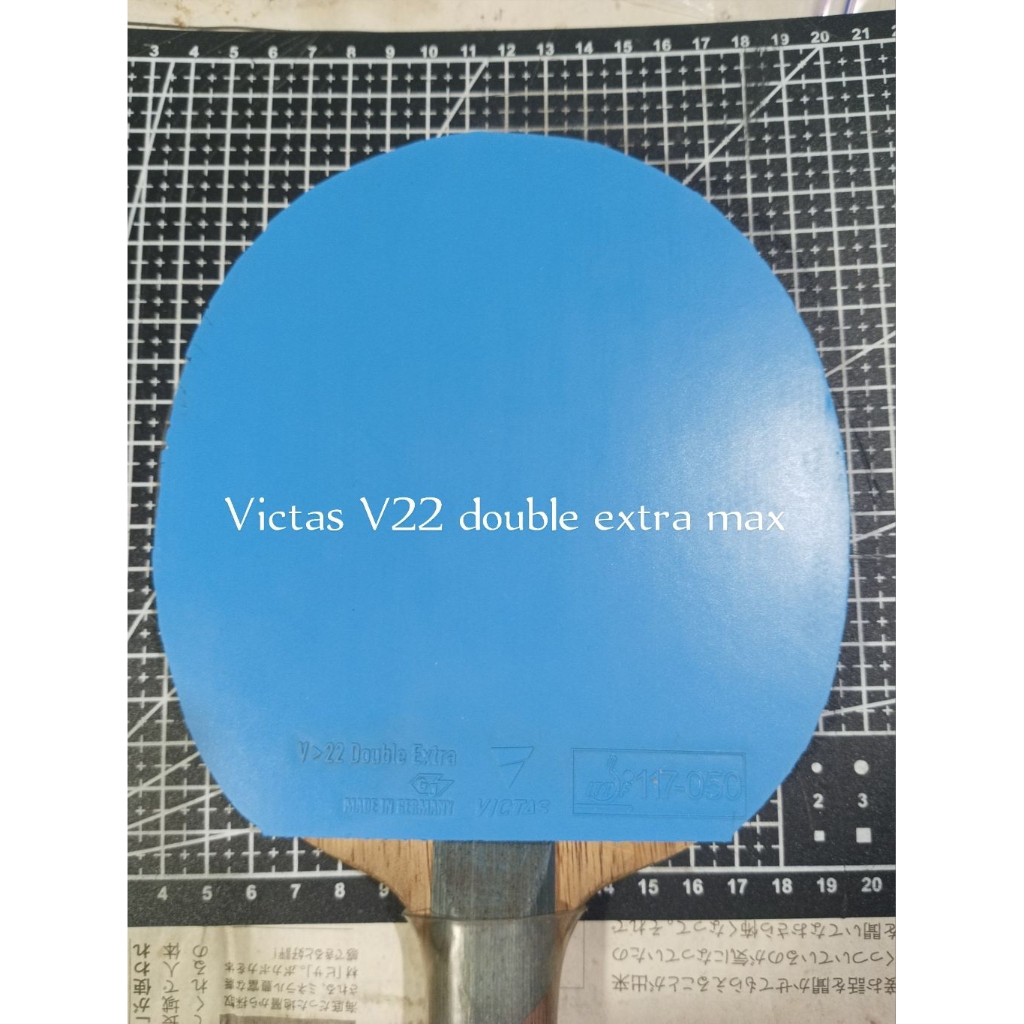 Karet bet blade pingpong tenis meja Victas V22 double extra warna biru
