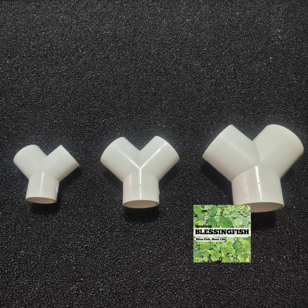 Knee Y Sambungan Pipa Y Knee Cross Y Sambungan Cross Y Knee Cabang Y Pipa Aquarium Pipa Filtrasi Aqu