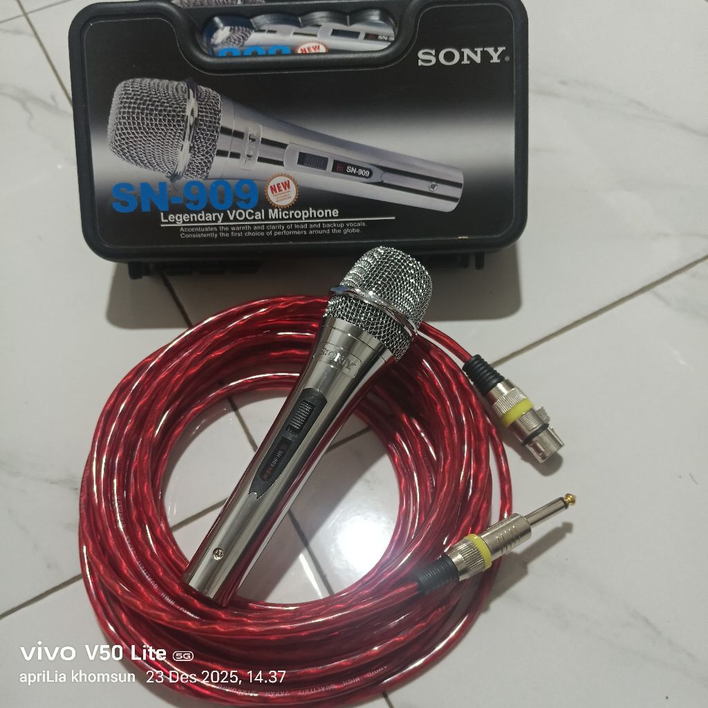 MIK SONY SN909, PANJANG KABEL 10 METER, FUUL BESI MIK VOCAL