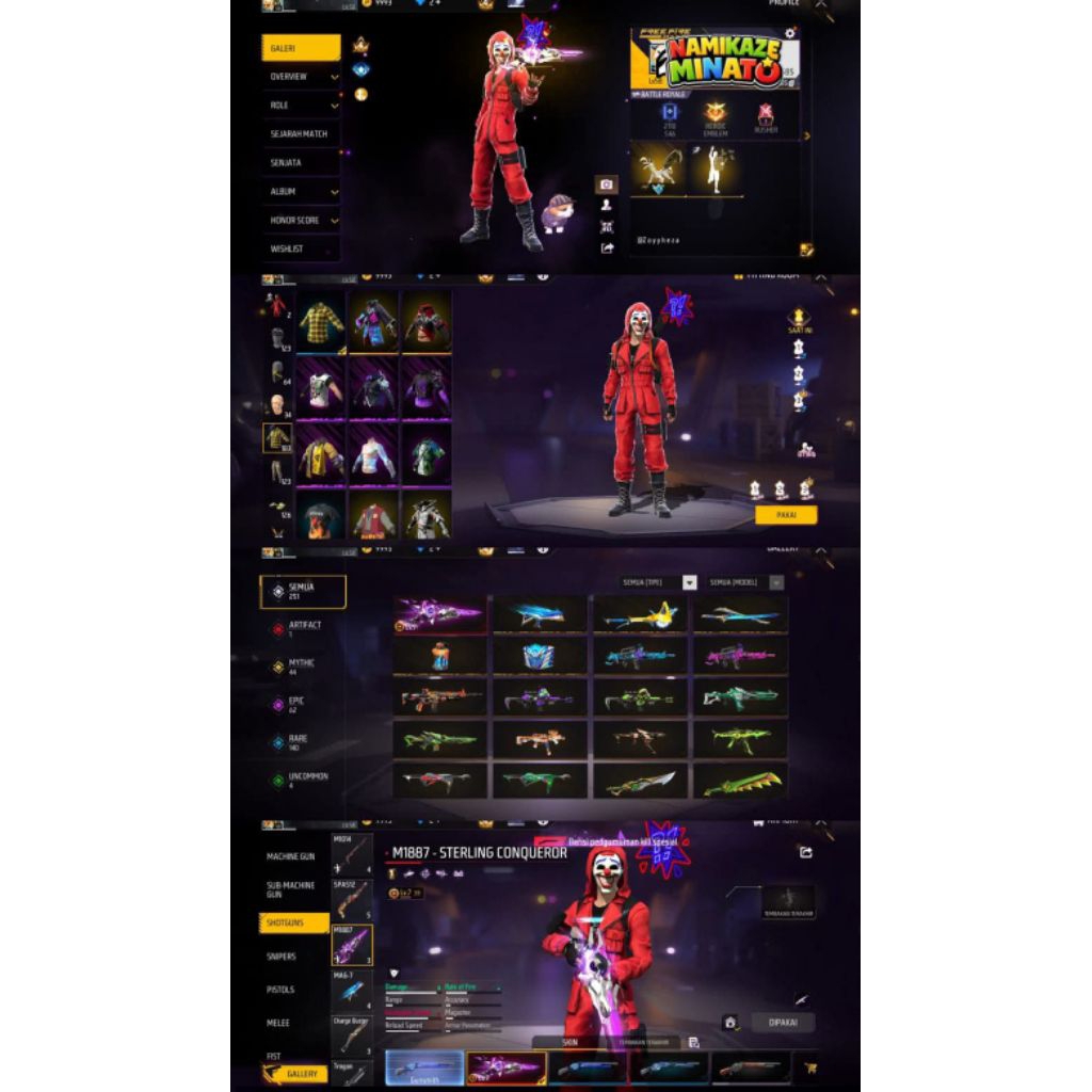 AKUN ASLI FREE FIRE SULTAN OLD TERPERCAYA