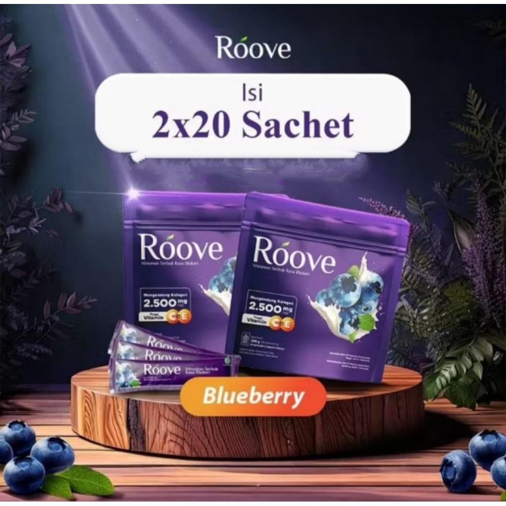 ( Bestseller ) Roove Collagen Drink 2 Pouch Original Minuman Serbuk Kecantikan Mencerahkan Kulit Bad