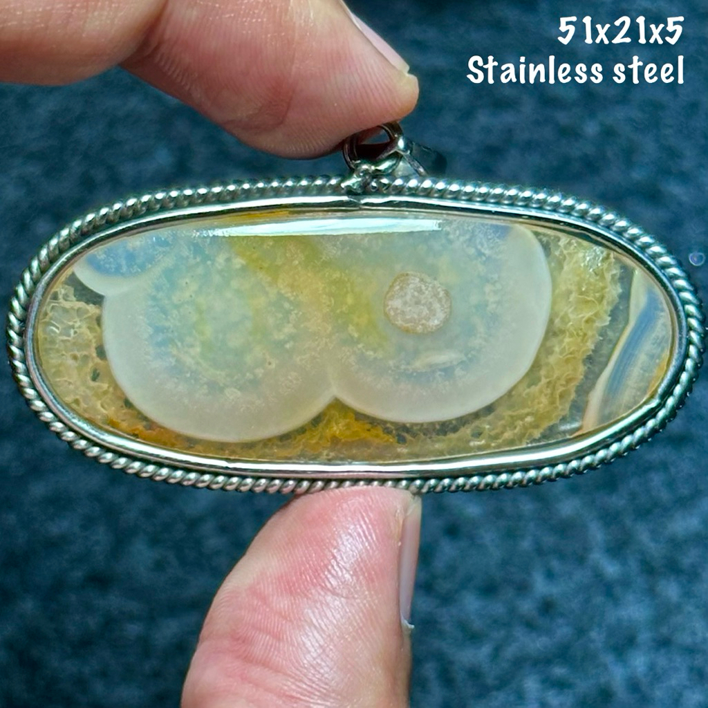 Liontin Batu Akik Natural Baturaja Ice Lafadz Allah Aquarium 3D Jumbo Kristal (asli alam)