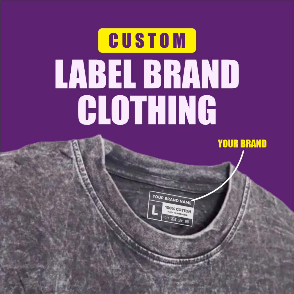 Custom Label Ukuran Kaos Sablon Setrika Label Baju Tag Size Label Size Brand Kaos