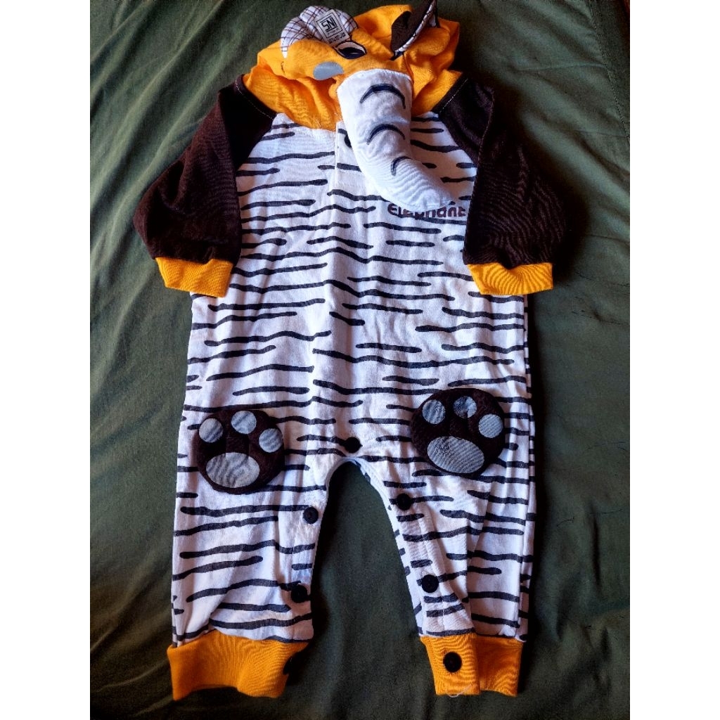 Jumper Bayi Karakter Gajah Romper Baby Hoodie 6-8 Bulan