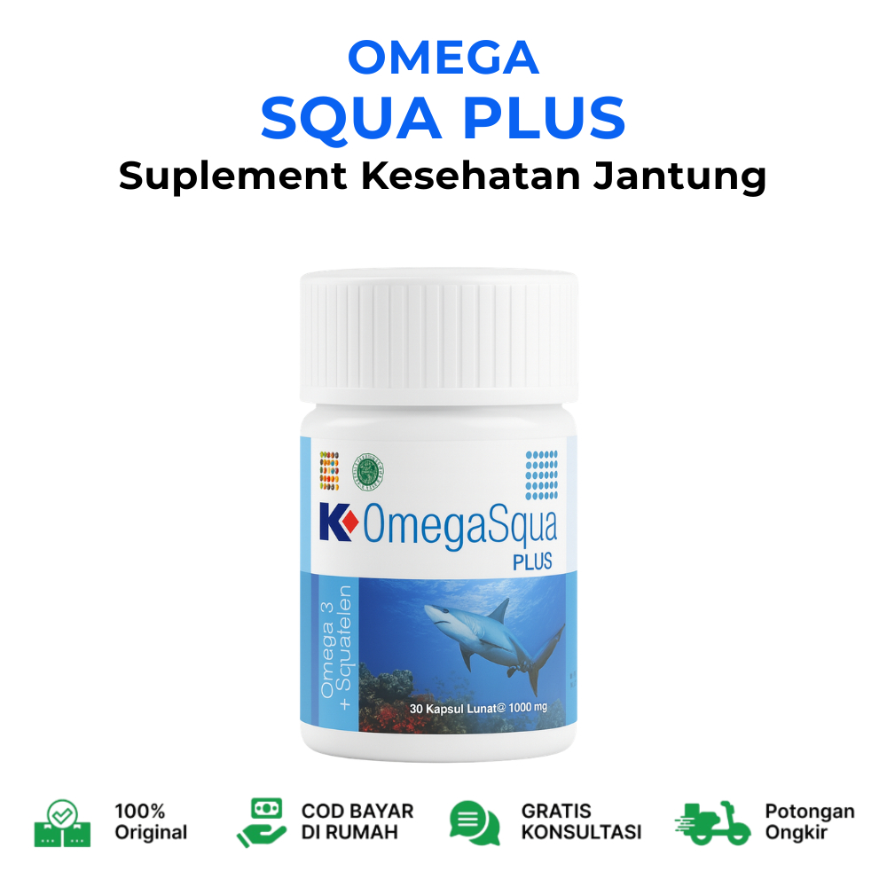 K OMEGA SQUA PLUS Original Squalene & Lecithin Minyak Ikan Omega 3 Ikan Hiu