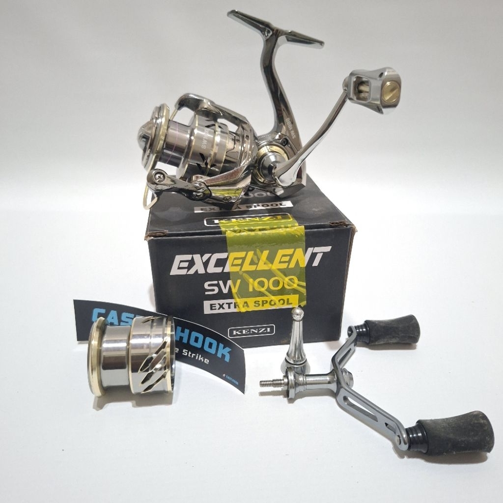( SECOND LIKE NEW) KENZI EXCELLENT SW REEL with REEL STAND and EXTRA SPOOL 1000