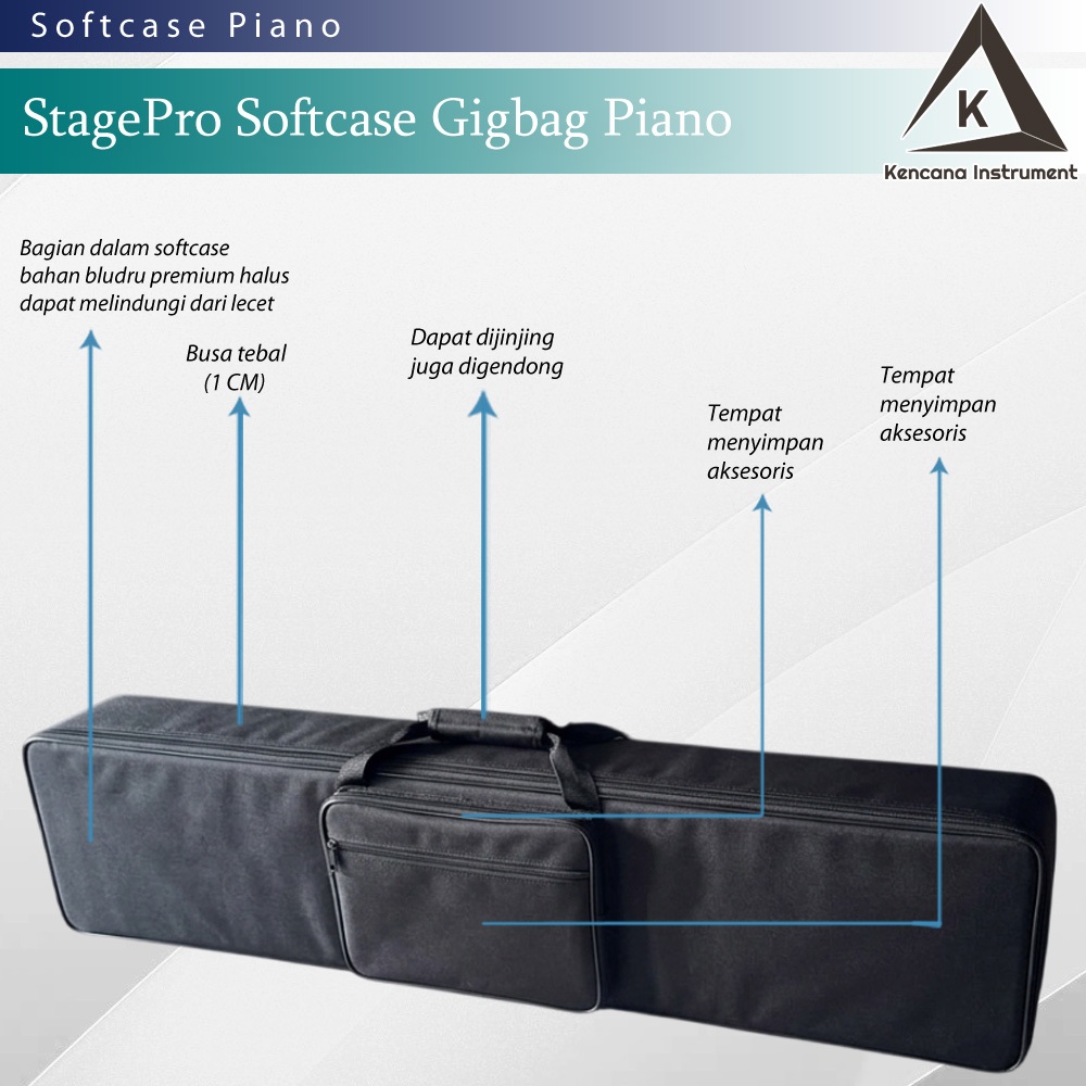 StagePro Softcase Gigbag Digital Piano Premium / Case Piano / Tas Piano / Softcase Gigbag Piano