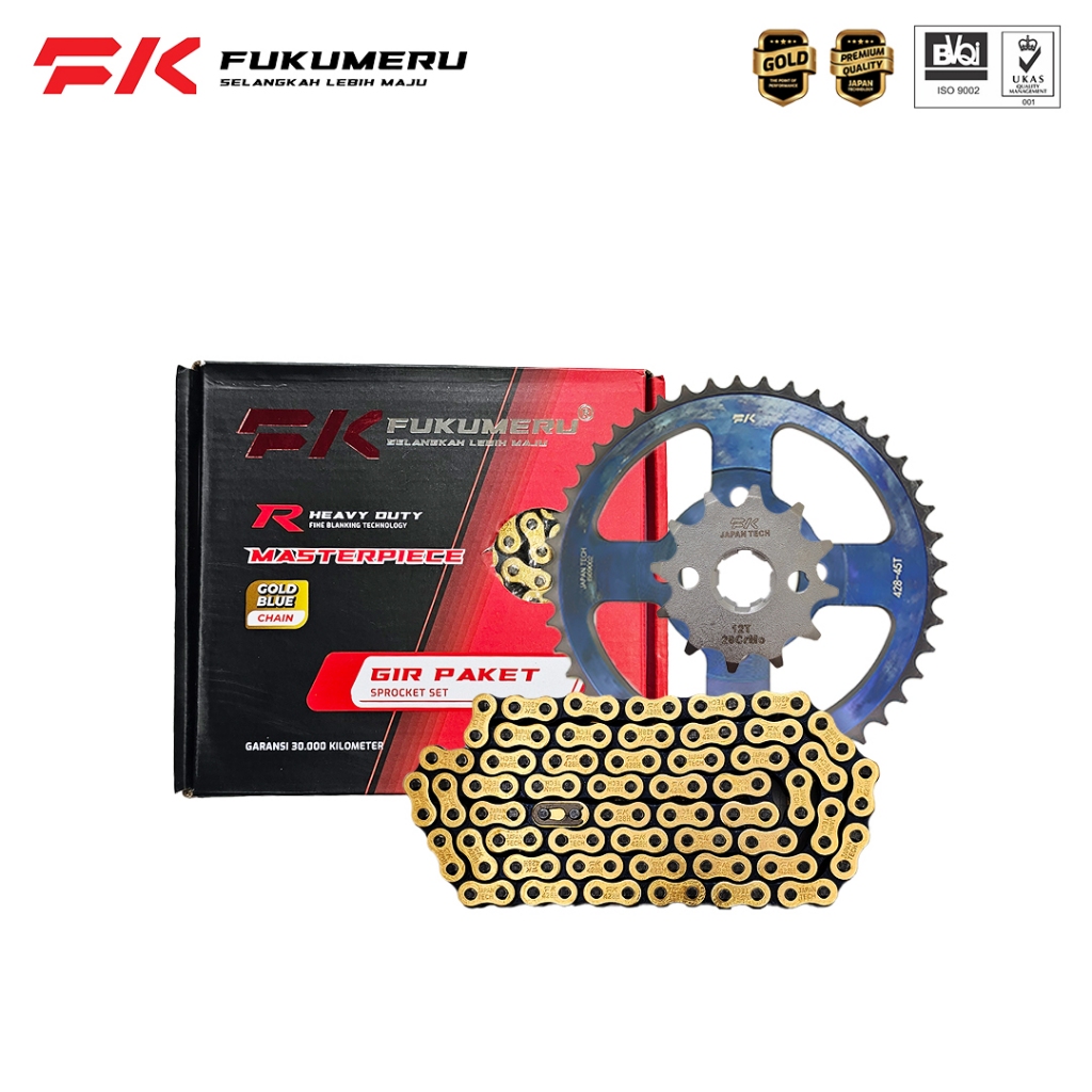 FUKUMERU GIR PAKET SUPRA 45T / GEAR SET SUPRA 45T Gold Blue