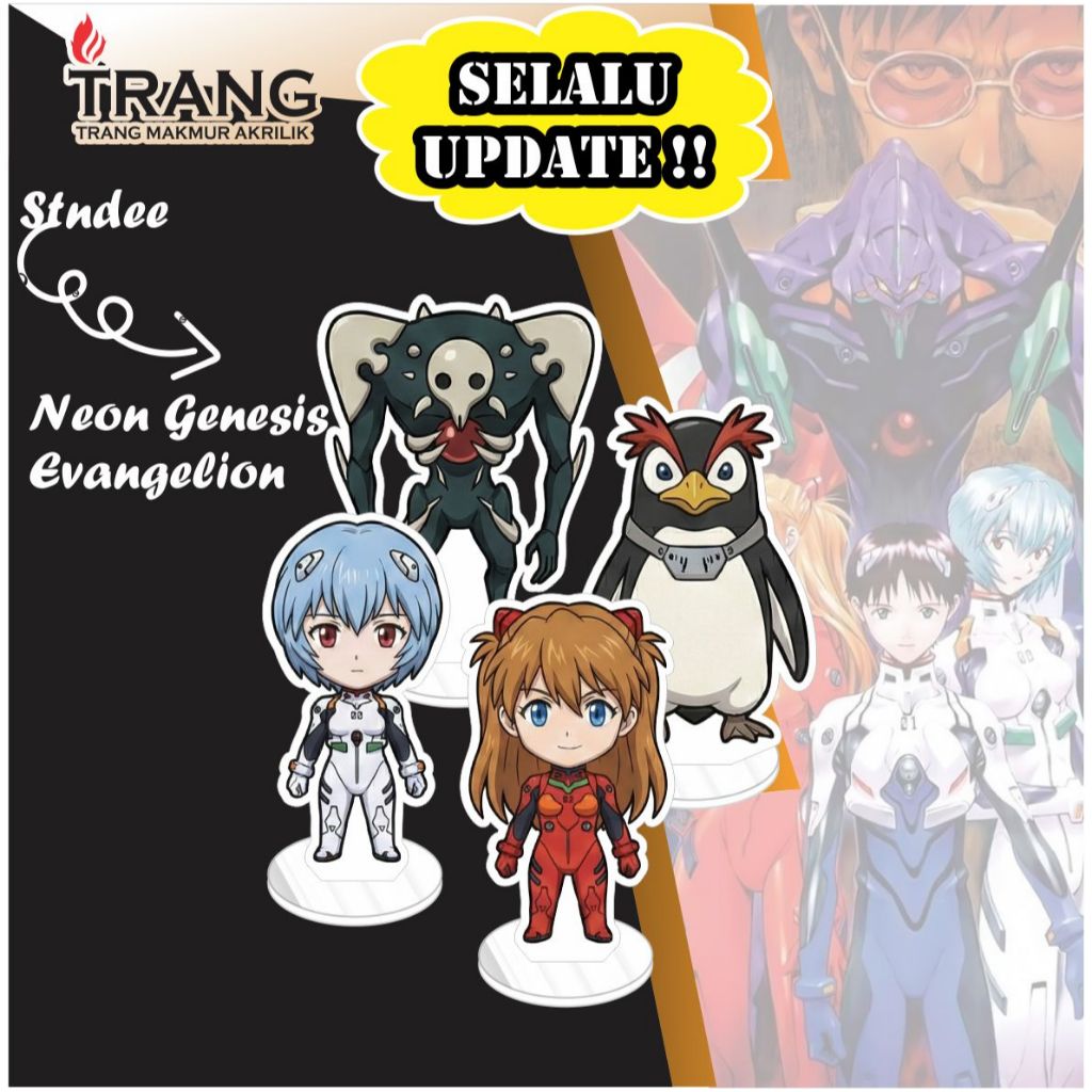 Standee Figure Akrilik Neon Genesis Evangelion Chibi / Standing Action figure Acrylic Neon Genesis E