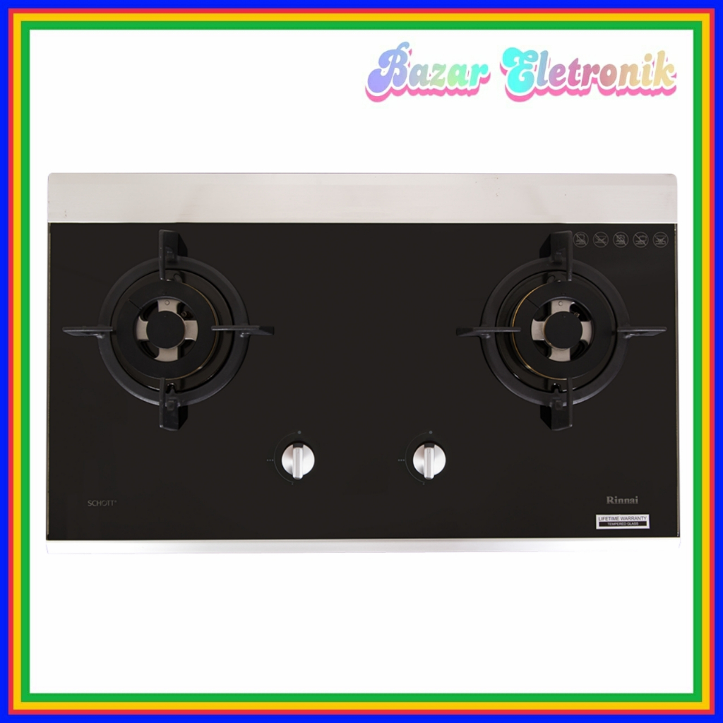 KOMPOR GAS TANAM RINNAI RB 7502D GBS / KOMPOR GAS RINNAI 2 TUNGKU KACA / KOMPOR GAS RINNAI