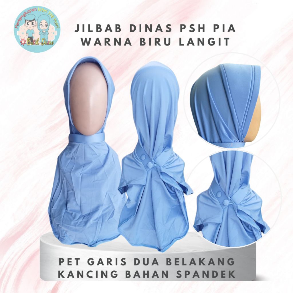 JILBAB PSH PSL PIA BELAKANG KANCING BAHAN SPANDEK SUTRA