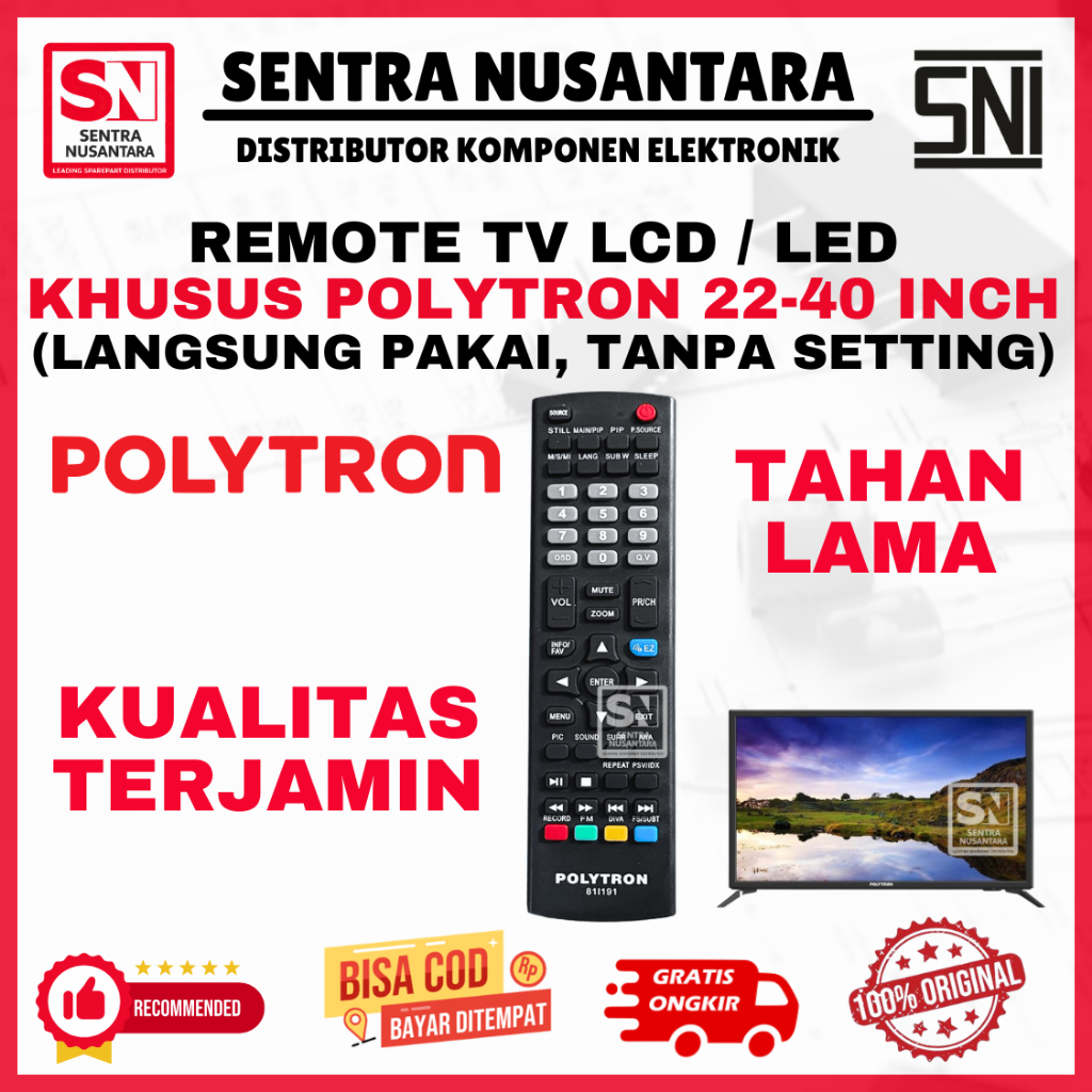 REMOTE TV POLYTRON 24-40 INCH ORIGINAL | REMOT TV POLYTRON 24 INCH 32 INCH 37 INCH 40 INCH ASLI TAHA