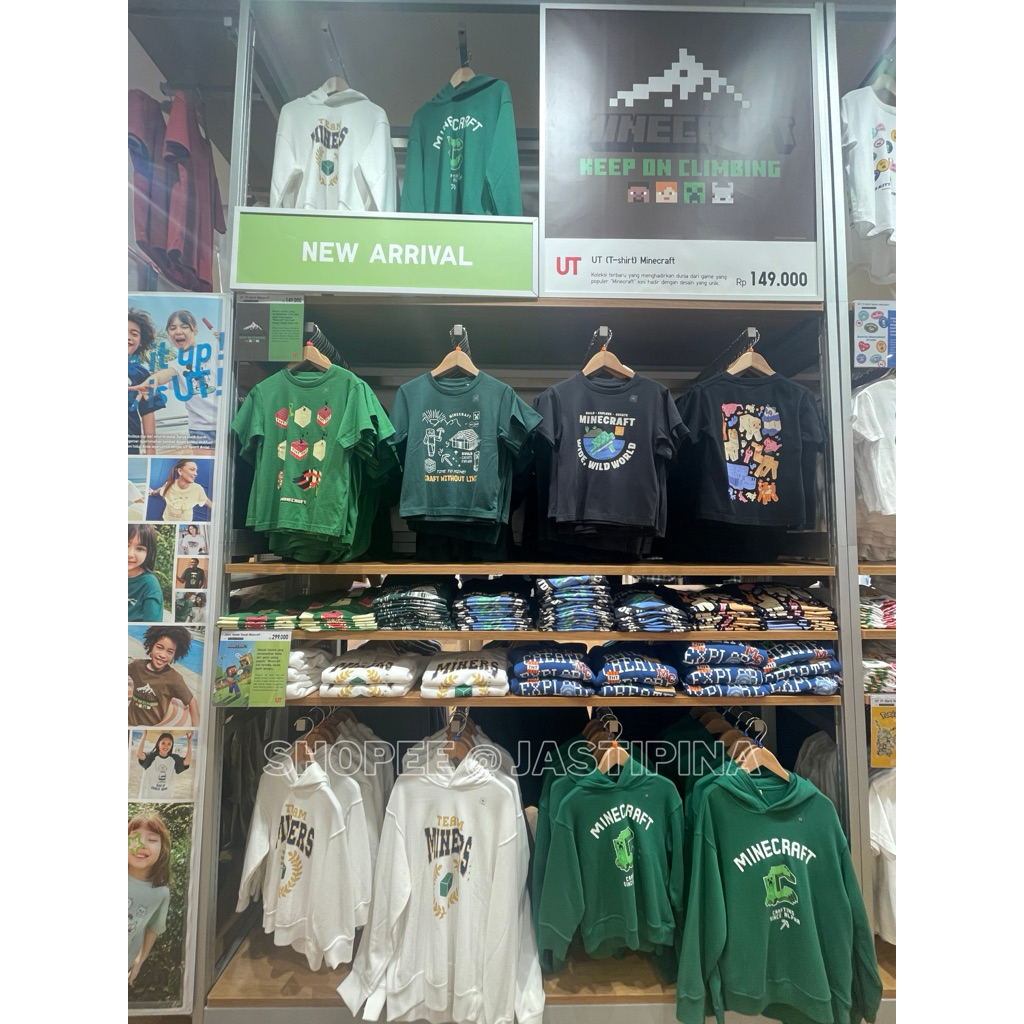Kaos UT Minecraft Anak UNIQLO JASTIP