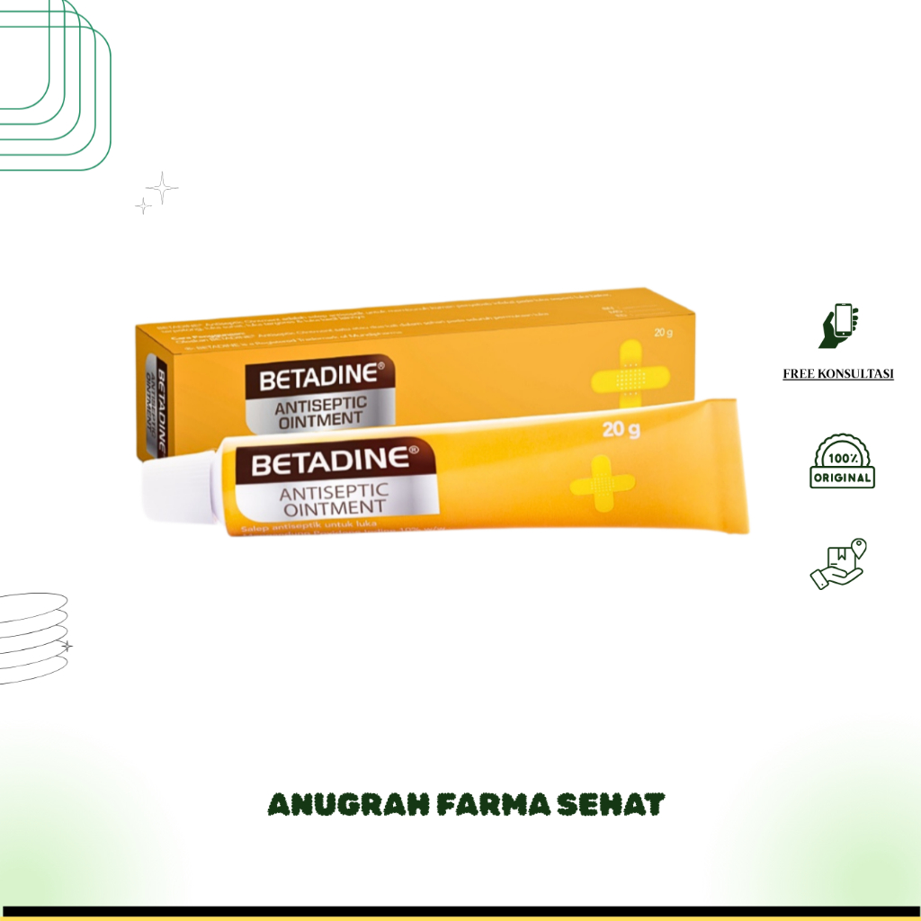 BETADINE OINTMENT 20 GR - Salep Luka Antiseptik Povidone Iodine Untuk Luka