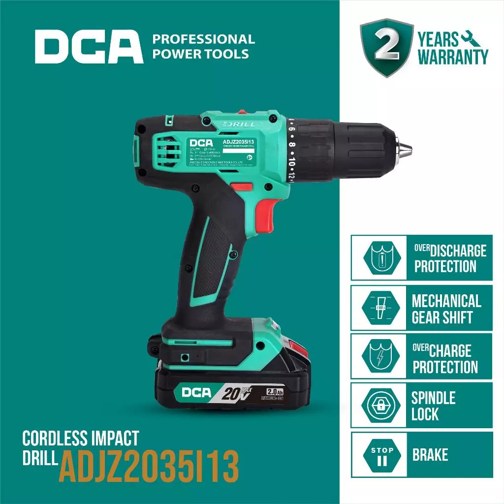 Bor batrai DCA ADJZ2035i 13mm 20v cordless Tk. Alfabet
