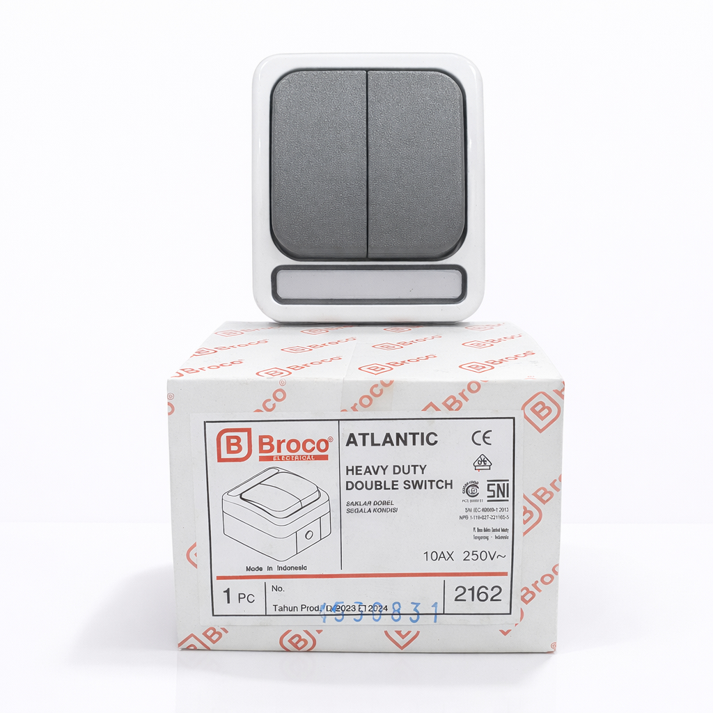 Saklar Lampu Outdoor 2 Tombol Broco - Saklar Listrik Waterproof